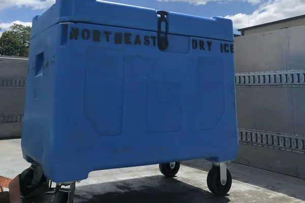 Northeast Dry Ice HR-11 tote on casters — 11 cubic feet of insulated dry ice storage